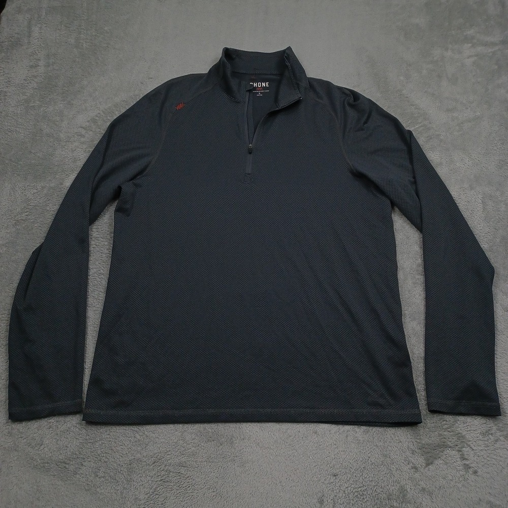 Rhone Sweater Mens Large Gray Lightweight 1/4 Zip Pullover Casual Preppy